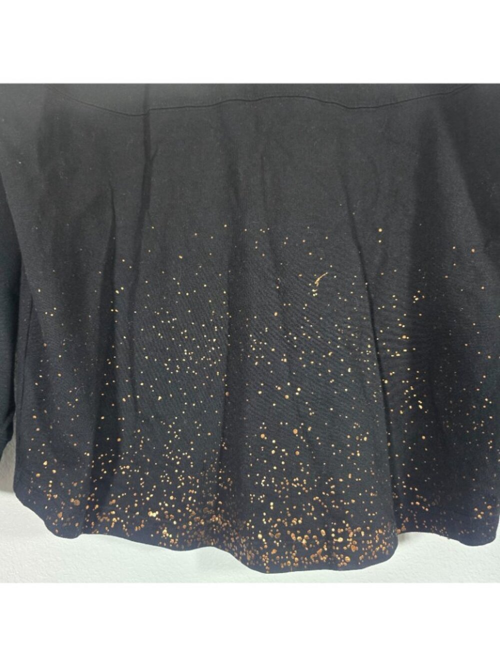 Disney Spirit Jersey Women Small Black Copper Speckled Puffy Logo Long Sleeve - Picture 4 of 7